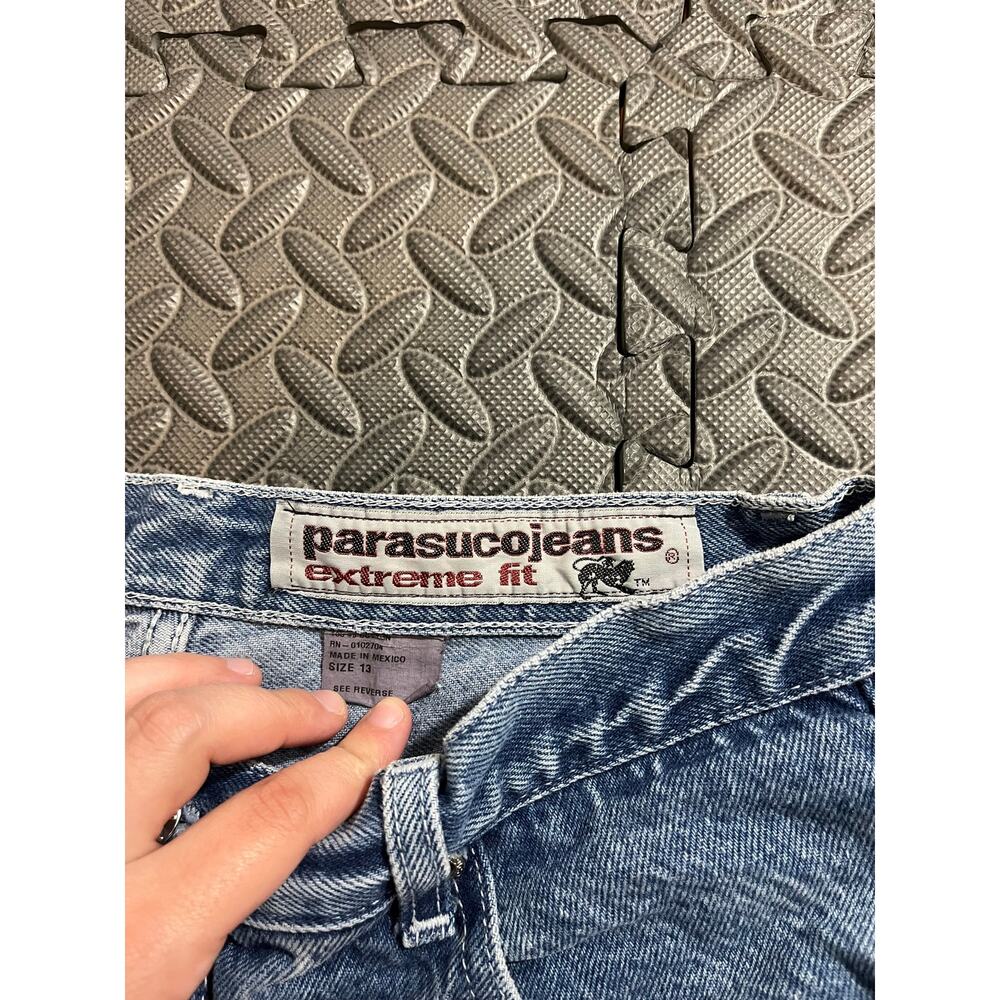 Vintage Y2K Parasuco‎ Jeans Extreme Fit Flare Wide Leg Jeans Size 13, fits US 30 - Picture 2 of 7